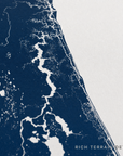 First Coast / Northeast Florida canvas map — rich terrain detail