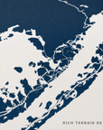 Florida Keys canvas map — rich terrain detail
