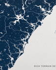 New Hampshire Coast canvas map — rich terrain detail