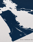 San Francisco canvas map — rich terrain detail
