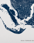 Sanibel canvas map — rich terrain detail