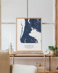 Custom Coastal Map In Navy