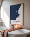 Custom Coastal Map In Navy