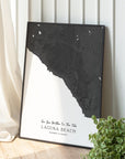 Custom Coastal Map In Black