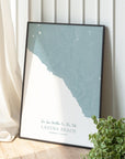 Custom Coastal Map In Soft Blue