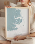 Custom Coastal Map In Soft Blue