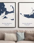 Custom Coastal Map In Navy