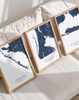 Custom Coastal Map In Navy