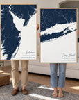 Custom Coastal Map Vertical