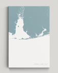 Alabama Gulf Coast Coastal Map — Canvas Vertical, soft-blue, No Frame