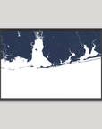 Alabama Gulf Coast Coastal Map — Fine Art Print Horizontal, navy, Black Frame, 10x8