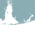 Alabama Gulf Coast Coastal Map — Fine Art Print Horizontal, soft-blue, No Frame, 10x8