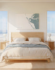 Anna Maria Island soft blue horizontal wrapped canvas map in the ratio 3:2 hand mockup