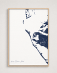 Anna Maria Island Coastal Map — Canvas Vertical — navy, Light Wood