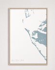 Anna Maria Island Coastal Map — Canvas Vertical — soft-blue, Light Wood