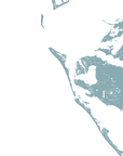 Anna Maria Island Coastal Map — Fine Art Print Horizontal, soft-blue, No Frame, 10x8