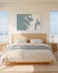 Annapolis soft blue horizontal wrapped canvas map in the ratio 3:2 hand mockup