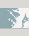 Annapolis Coastal Map — Canvas Horizontal, soft-blue, No Frame