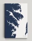 Annapolis Coastal Map — Canvas Vertical, navy, No Frame