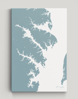 Annapolis Coastal Map — Canvas Vertical, soft-blue, No Frame
