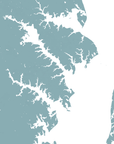 Annapolis Coastal Map — Fine Art Print Horizontal, soft-blue, No Frame, 10x8