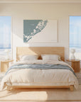 Atlantic City soft blue horizontal wrapped canvas map in the ratio 3:2 hand mockup