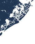Atlantic City Coastal Map — Fine Art Print Vertical, navy, No Frame, 8x10