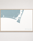 Bald Head Island Coastal Map — Canvas Horizontal — soft-blue, Light Wood