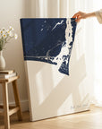 Bald Head Island navy vertical wrapped canvas map in the ratio 2:3 hand mockup
