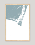 Bald Head Island Coastal Map — Fine Art Print Vertical, soft-blue, Oak, 8x10