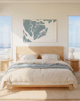 Beaufort soft blue horizontal wrapped canvas map in the ratio 3:2 hand mockup