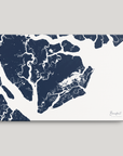 Beaufort / Sea Islands Coastal Map — Canvas Horizontal, navy, No Frame