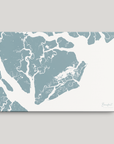 Beaufort / Sea Islands Coastal Map — Canvas Horizontal, soft-blue, No Frame