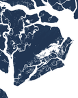 Beaufort / Sea Islands Coastal Map — Fine Art Print Vertical, navy, No Frame, 8x10