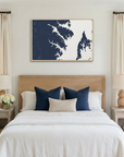 Annapolis canvas map art in bedroom setting
