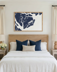 Beaufort / Sea Islands matte map art in bedroom setting