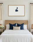 Block Island matte map art in bedroom setting