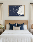 Boston matte map art in bedroom setting