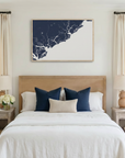 Charleston / Lowcountry canvas map art in bedroom setting