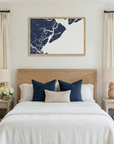 Hilton Head Island matte map art in bedroom setting