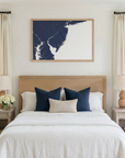 Jersey Shore matte map art in bedroom setting