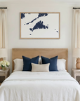 Martha's Vineyard matte map art in bedroom setting
