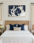 Mount Desert canvas map art in bedroom setting