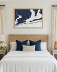 Pensacola matte map art in bedroom setting