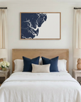 Saint Simons Island canvas map art in bedroom setting
