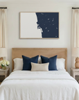 San Diego Coast canvas map art in bedroom setting