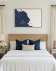 South Shore Massachusetts matte map art in bedroom setting