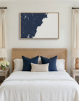 Southern Maine Coast canvas map art in bedroom setting