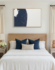 The Palm Beaches canvas map art in bedroom setting