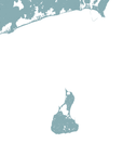 Block Island Coastal Map — Fine Art Print Horizontal, soft-blue, No Frame, 10x8